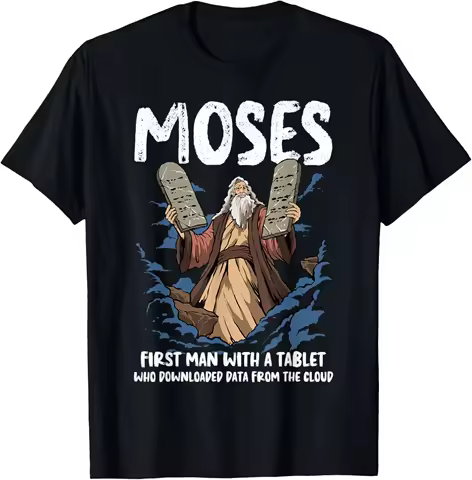 2026 Funny Moses Shirt Christian Humor Bible Gospel Data Cloud T-Shirt