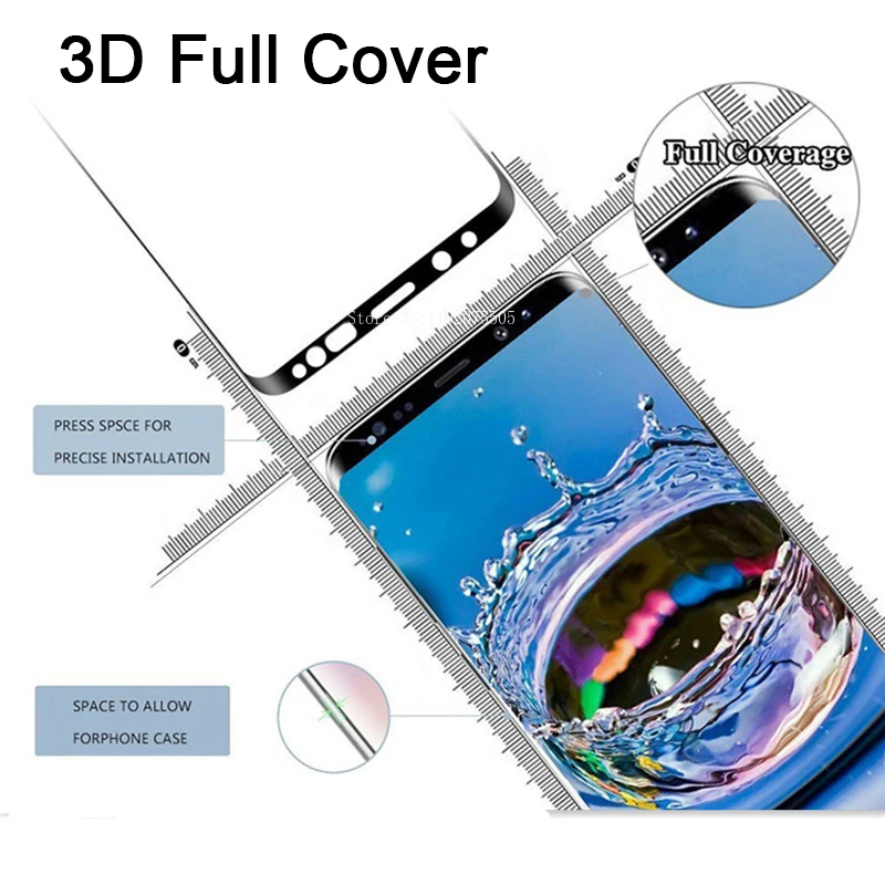 3D Hard Phone Screen Protective Glass for Samsung Note 8 9 10 20 9H HD Toughed Tempered Glass for Samsung Galaxy S10 S9 Plus