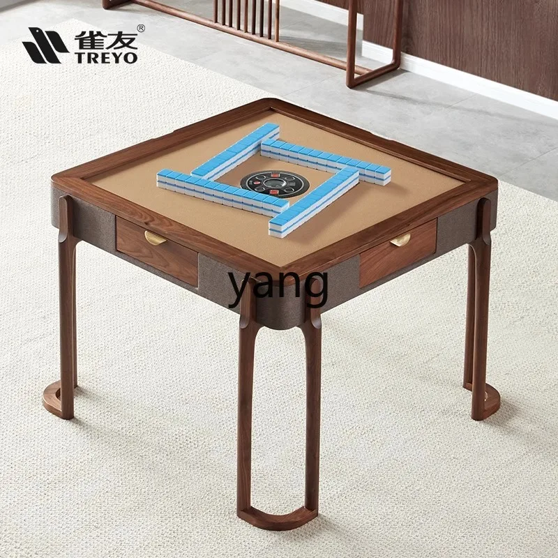 YJQ solid wood bass intelligent mahjong table automatic dining table dual-purpose integrated