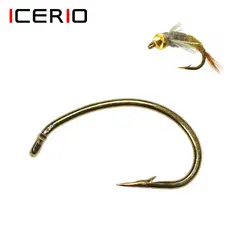 500PCS Bronze Color Fly Hook Nymph Bug Shrimp Pupae Larvae Caddis Fly Tying Fish Hooks #8 #10 #12 #14 #16