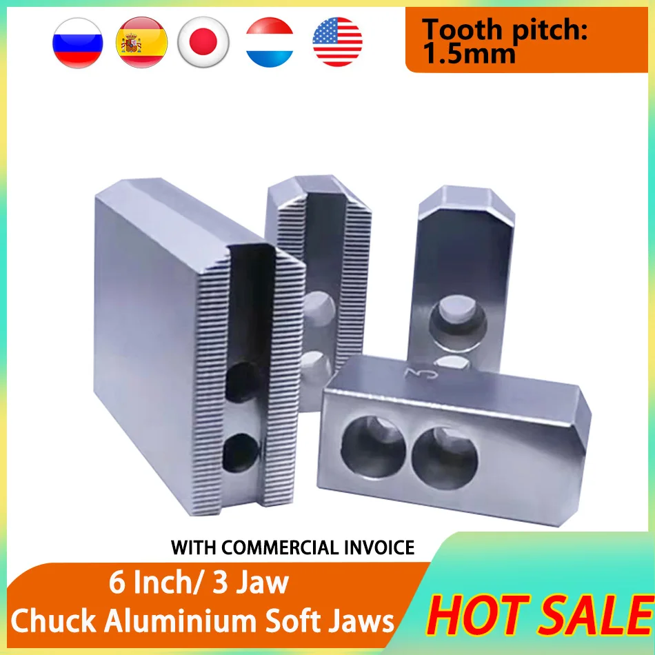 

6 inch 60/90/120° Aluminum alloy claw jaw soft jaws Hydraulic chuck material chuck soft jaws for power chuck