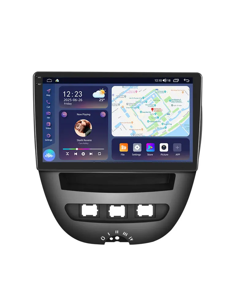 Podofo Draadloze CarPlay Auto AI Radio voor Toyota Aygo 2004-2014/PEUGEOT 107/Citroën C1 Android GPS WIFI Auto Multimedia Speler - afbeelding 2