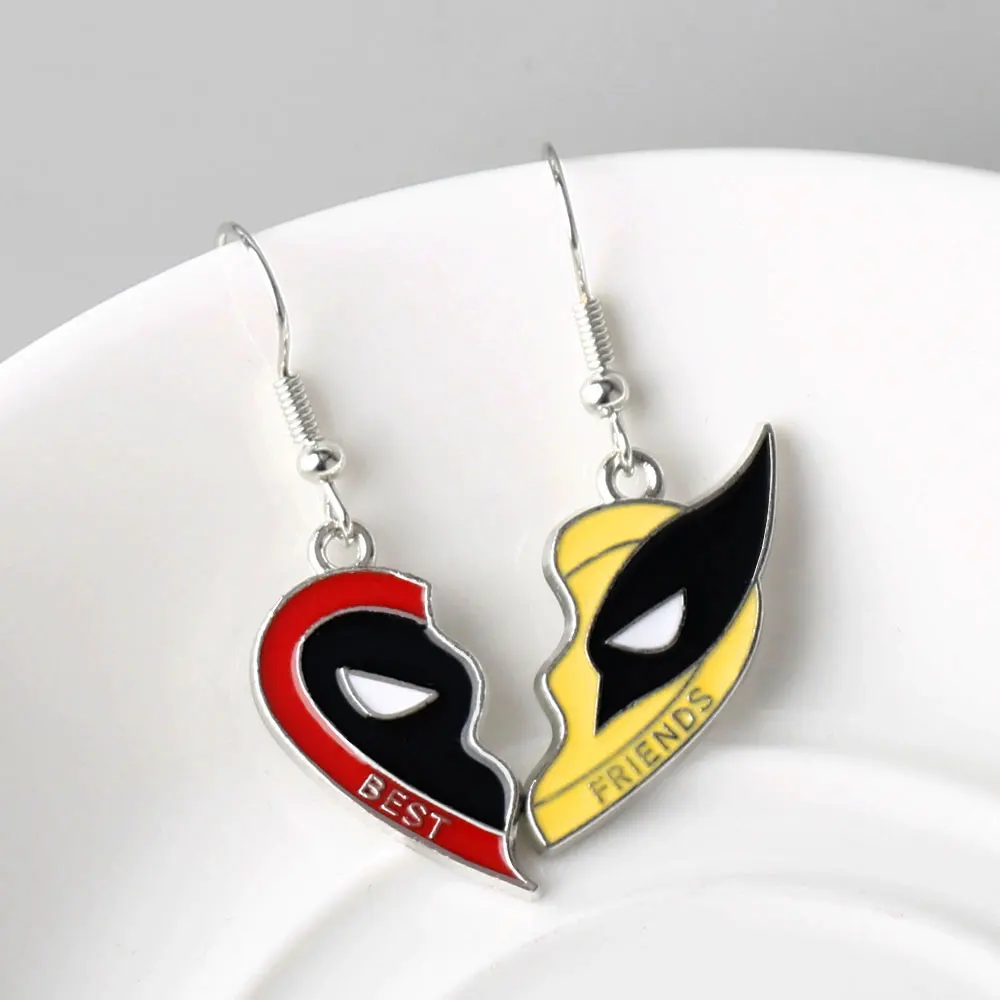 Movie Deadpool Wolverine Earrings for Women Men Friends Couple Fashion Movie Accessories Prop Jewelry Christmas Gifts