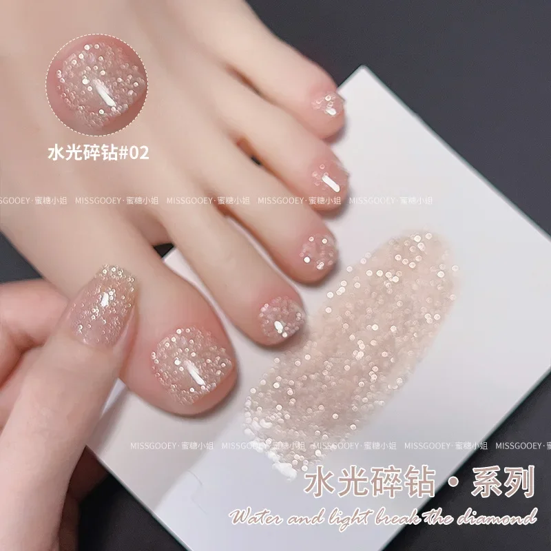 6g pote de luz de água flash esmagado diamante gel unha polonês platina flash gel unha polonês removível uv led base gel arte do prego