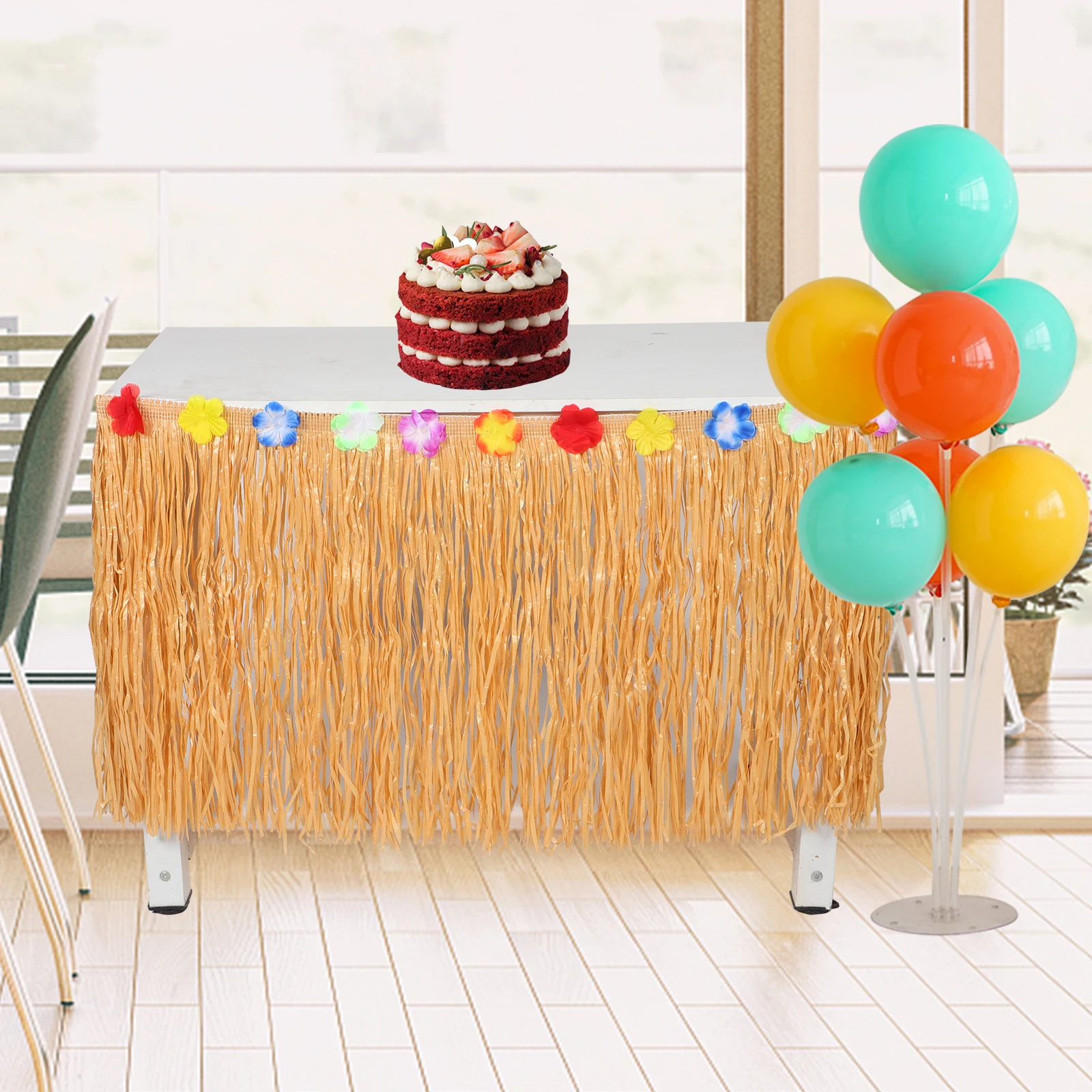 

Hawaiian Party Table Skirt Exquisite Design Tropical Luau Table Decoration Beach Theme Party Decor Hawaiian Luau Garland