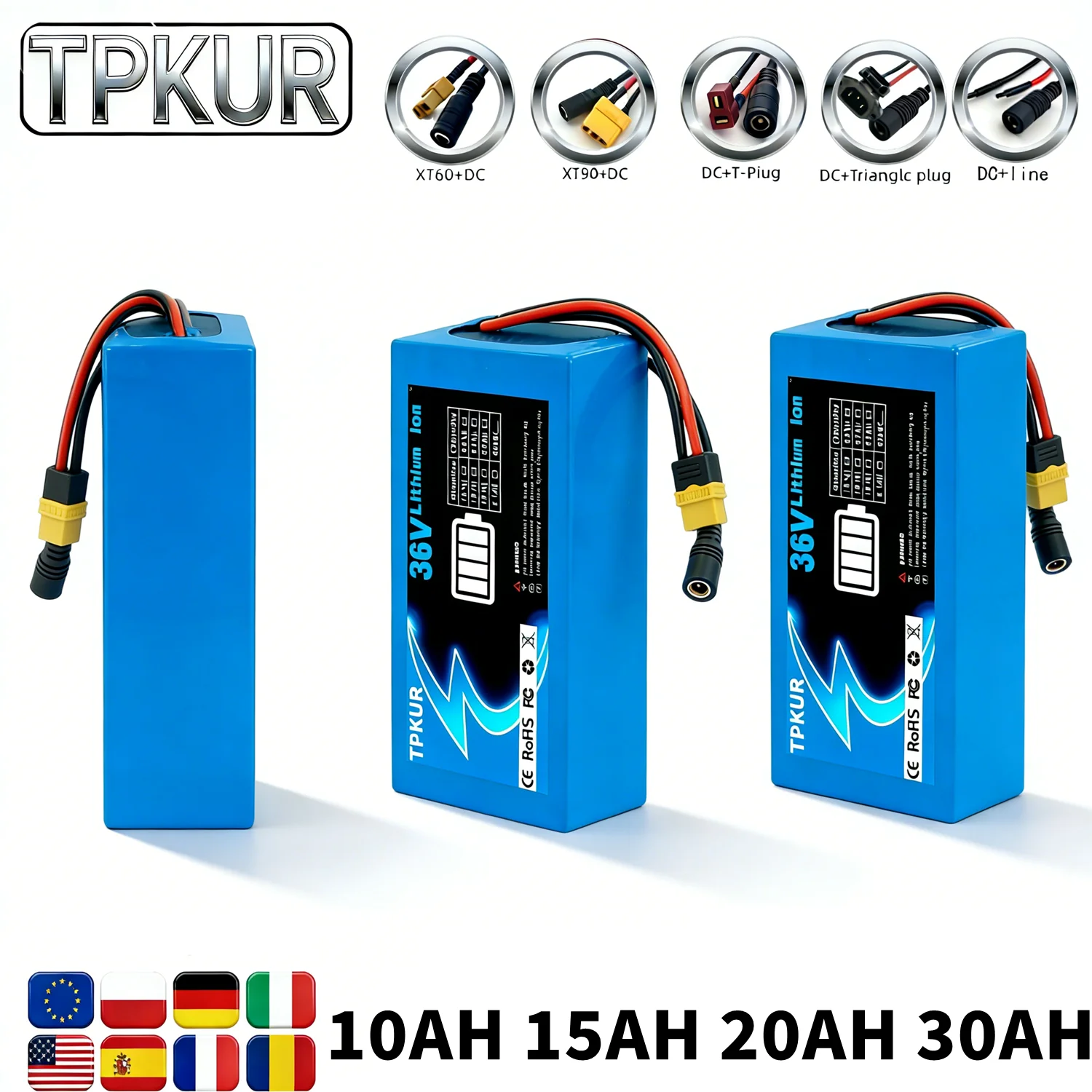 Nueva batería de iones de litio 36V 18650 de 10Ah 15AH 20AH 30AH 10S 2P 3P 4P 6P adecuada para scooters de 100-1500W y otros motores BMS