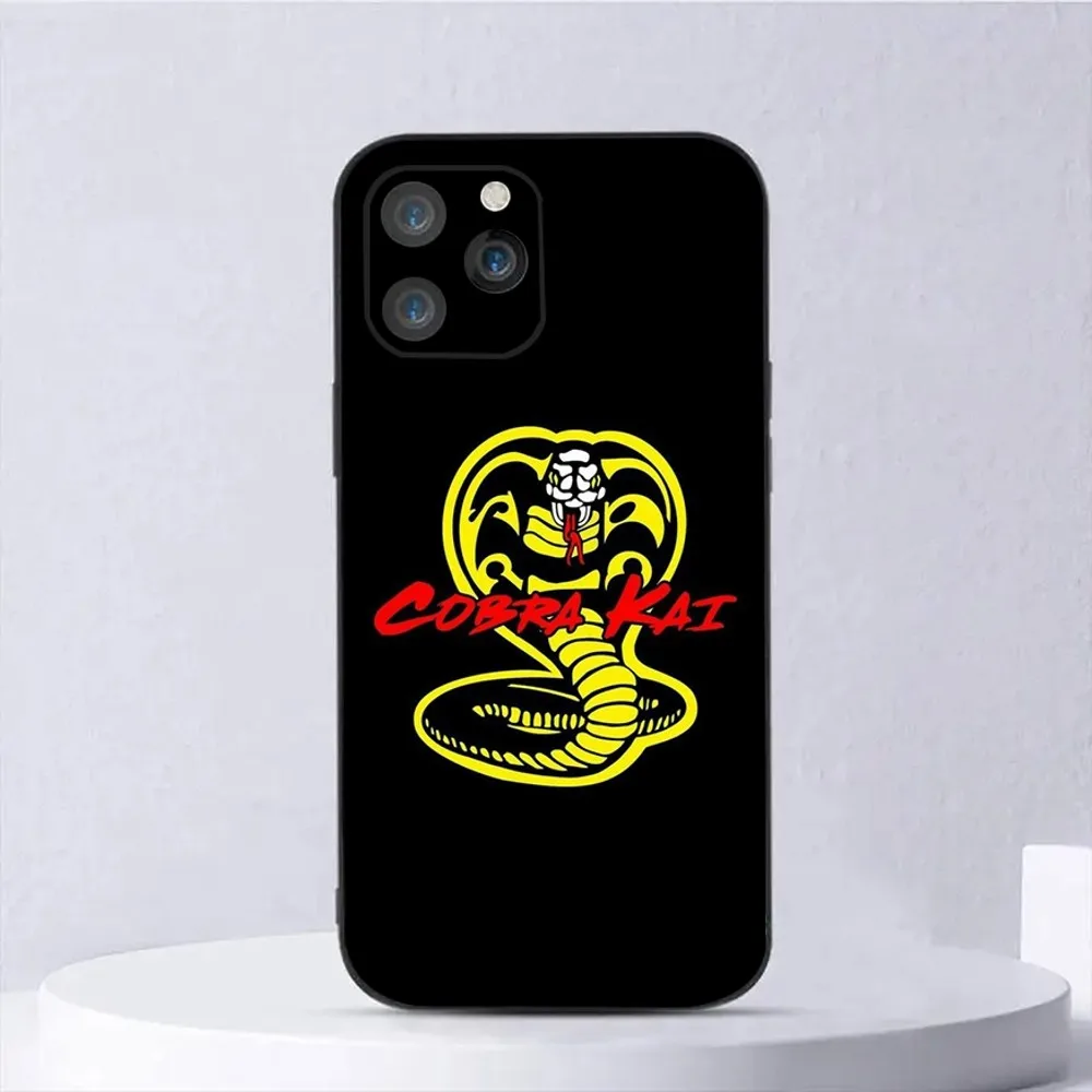 Cobra Kai Snake Phone Case For iPhone 15,14,13,12,11,Plus,Pro Max,XS,X,XR,SE,Mini,8,7 Soft Silicone Black Cover