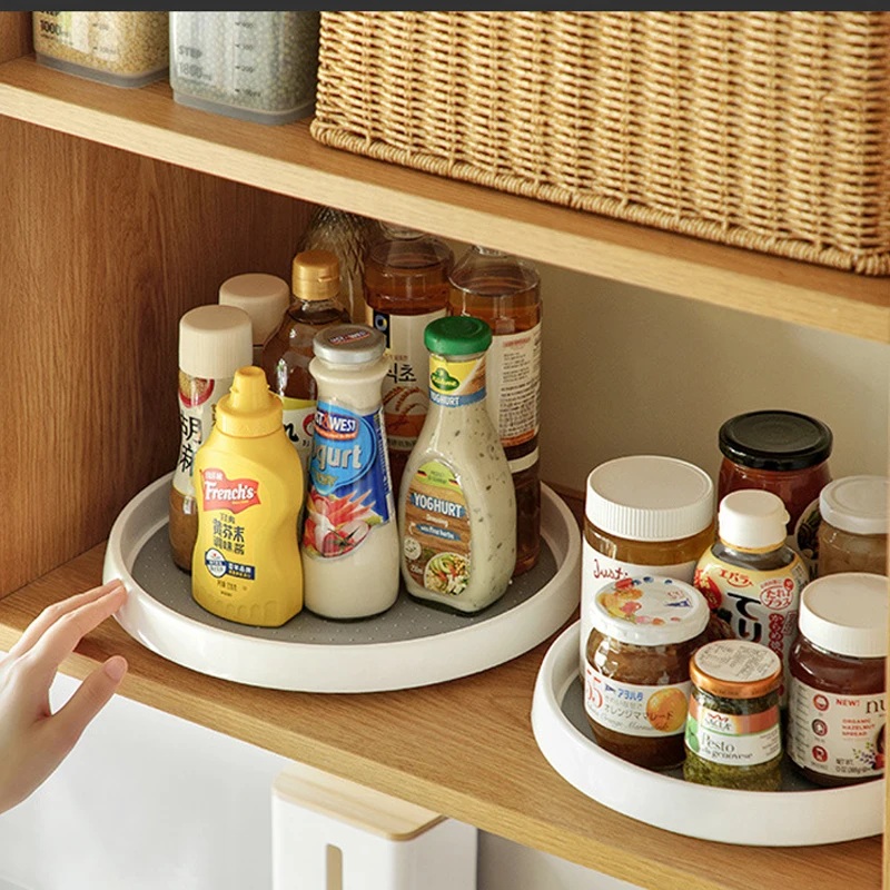 

Проигрыватель Lazy Susan, нескользящая стойка для проигрывателя специй, органайзеры для хранения кладовой, для шкафа, кухни, ванной комнаты, столешницы, организация