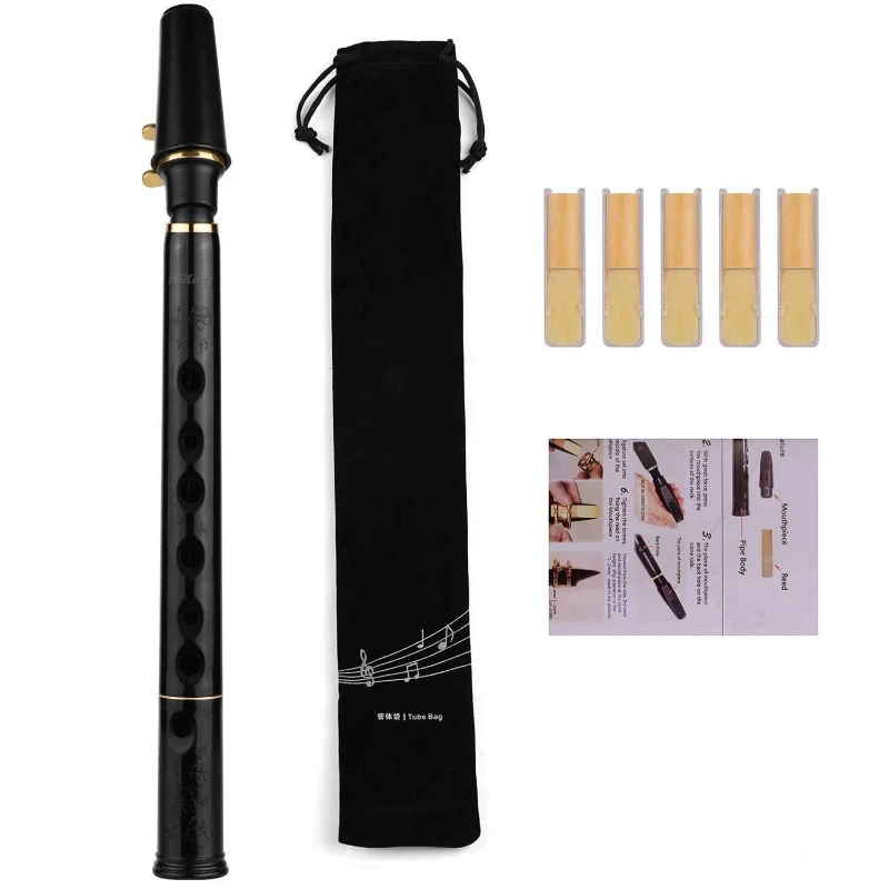 

8 Holes Mini Pocket Saxophone C Key Sax ABS Resin Woodwind Instruments Beginner Portable Curved-necked Saxophone Instrument