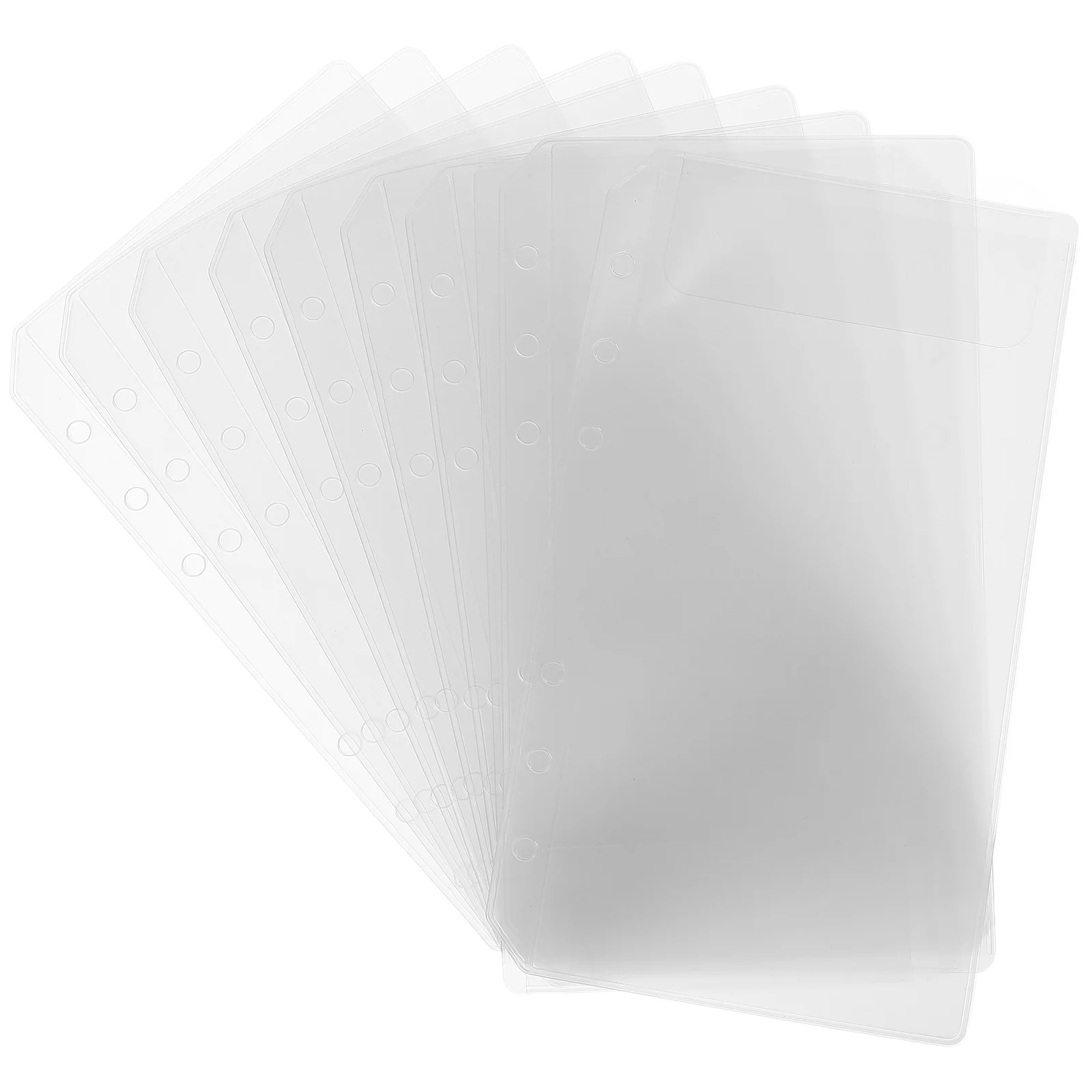 

10pcs A5 Transparent Bill Organizer Bag Pvc Document Storage Pouch For Business School Office Home Loose Leaf Binder Envelope