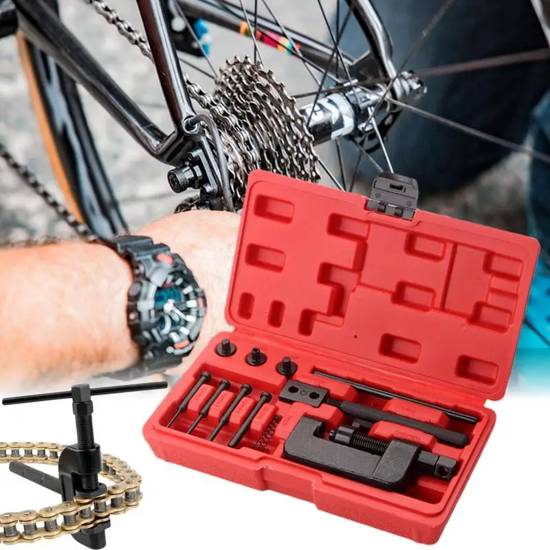 

Chain Breaker Tool Kit Motorcycle Chain Breaker Riveting Tool Set Chain Cutter Splitter Riveter Riveting Tool Set accessories