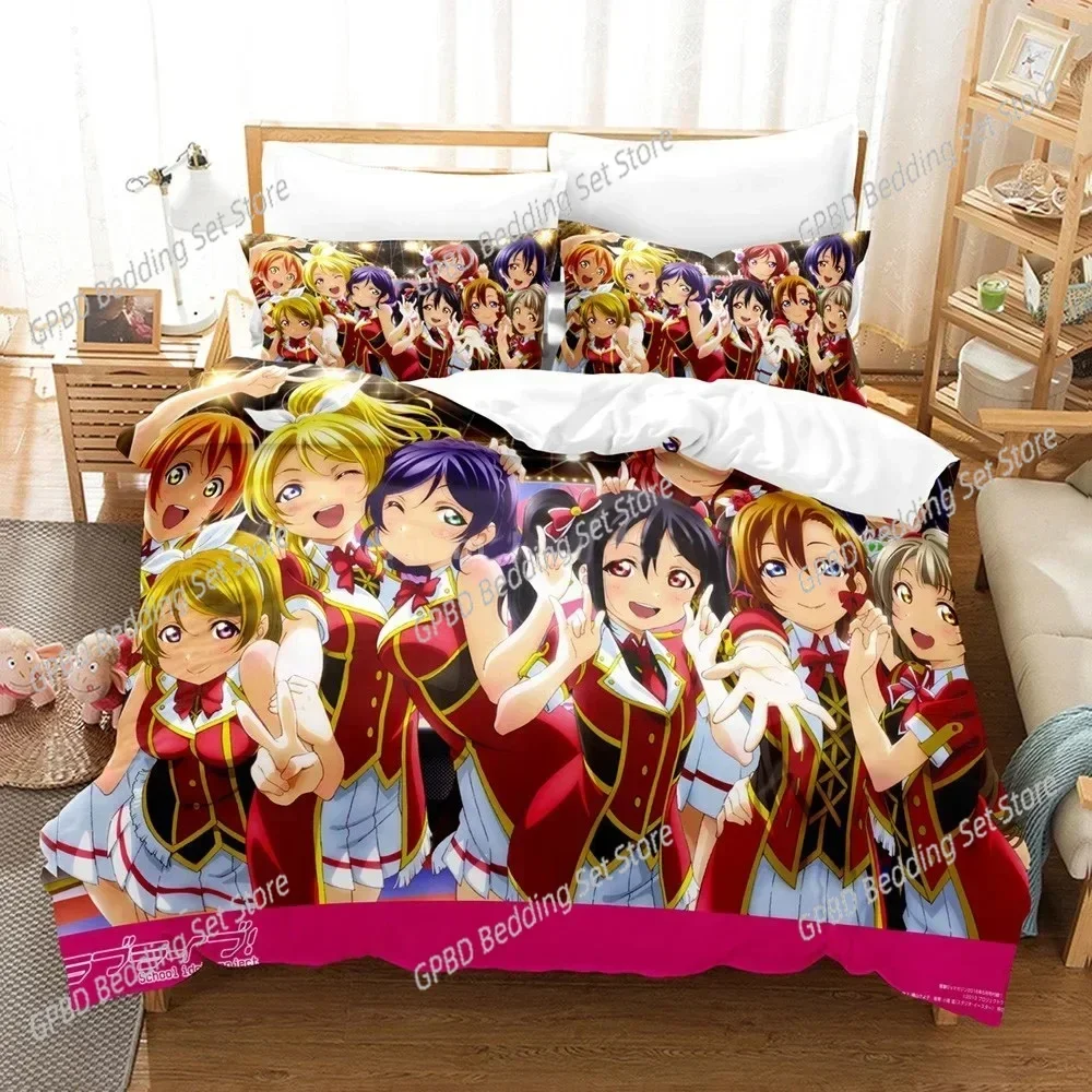 Anime Love Live! School Idol Project Bedding Set Single Twin Double Queen King Cal King Size Bed Linen Set