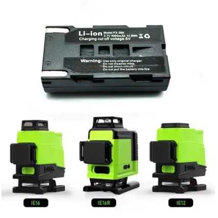 3.7V 9000mAh Rechargeable Lithium Battery Replacement Part for Red/Green Laser IE12 IE16 and IE16R Cross Line Laser Level