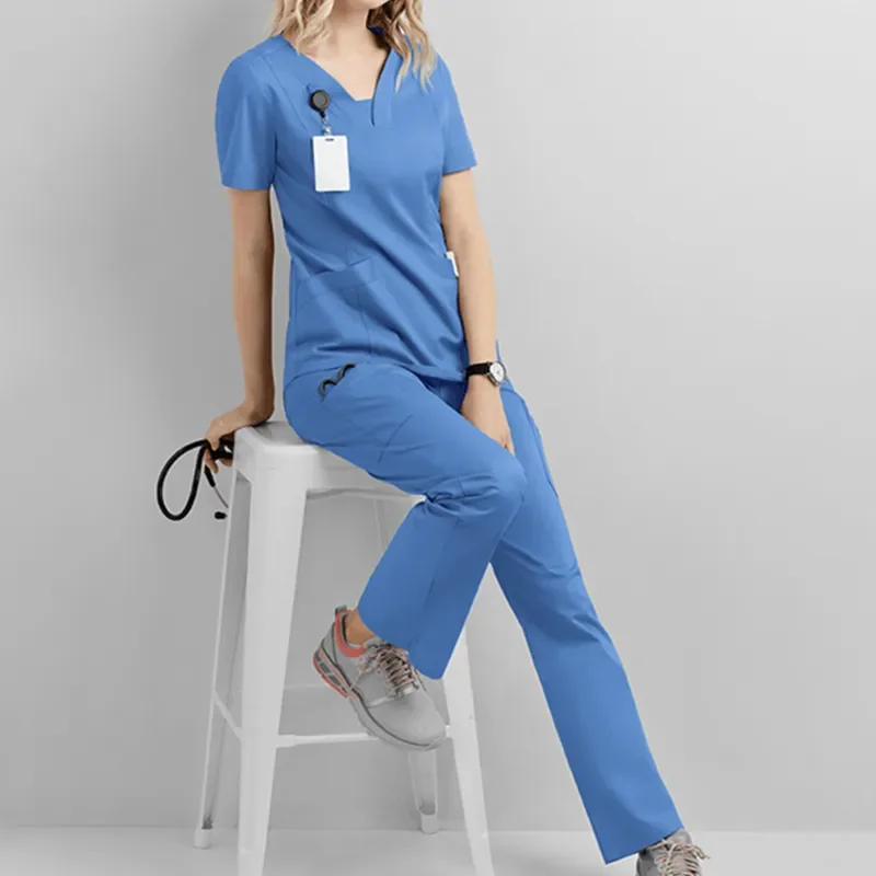 Women Scrubs Nurse Accessories Medical Uniform Unisex Slim Fit Comfort Clinical Women Operating Room Work Uniform Jogger Suit