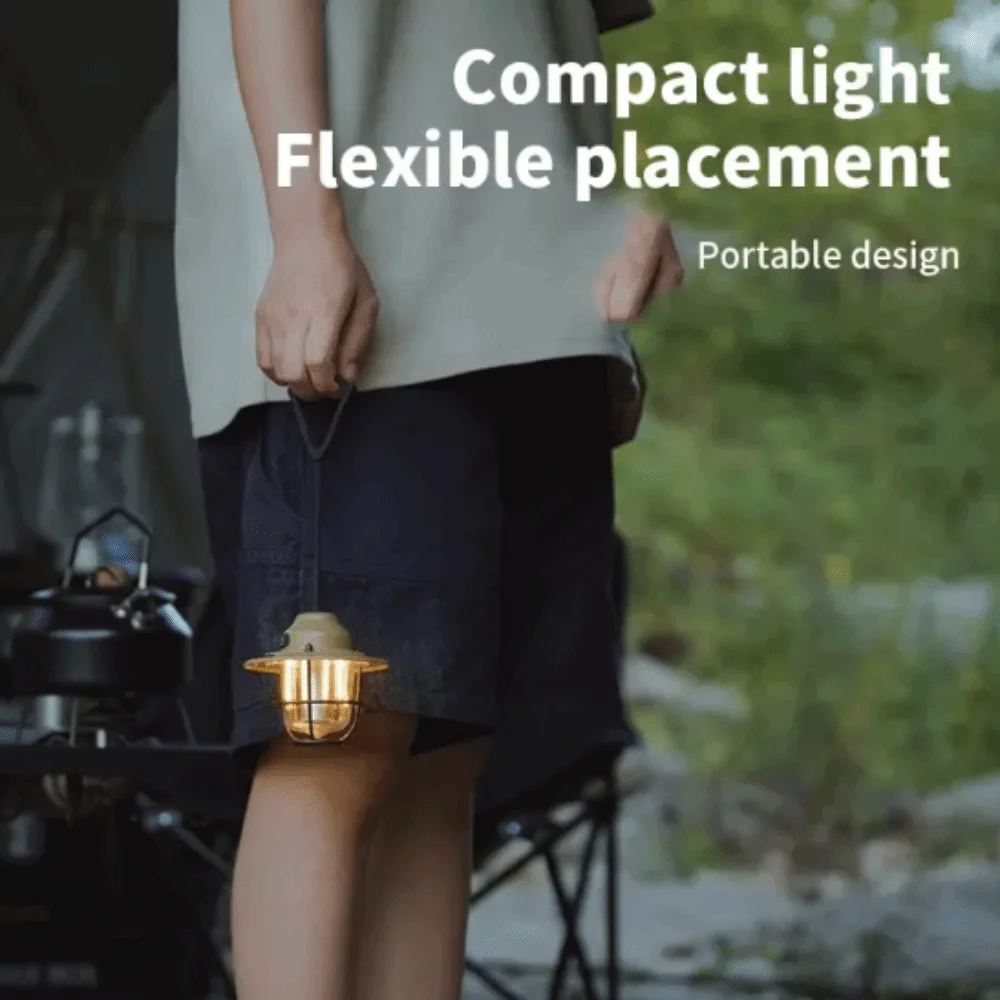 

Rechargable Pendant Camping Lamp Portable Hanging Retro Chandeliers Ultra Long Life 4 Adjustable Modes Lantern Light BBQ