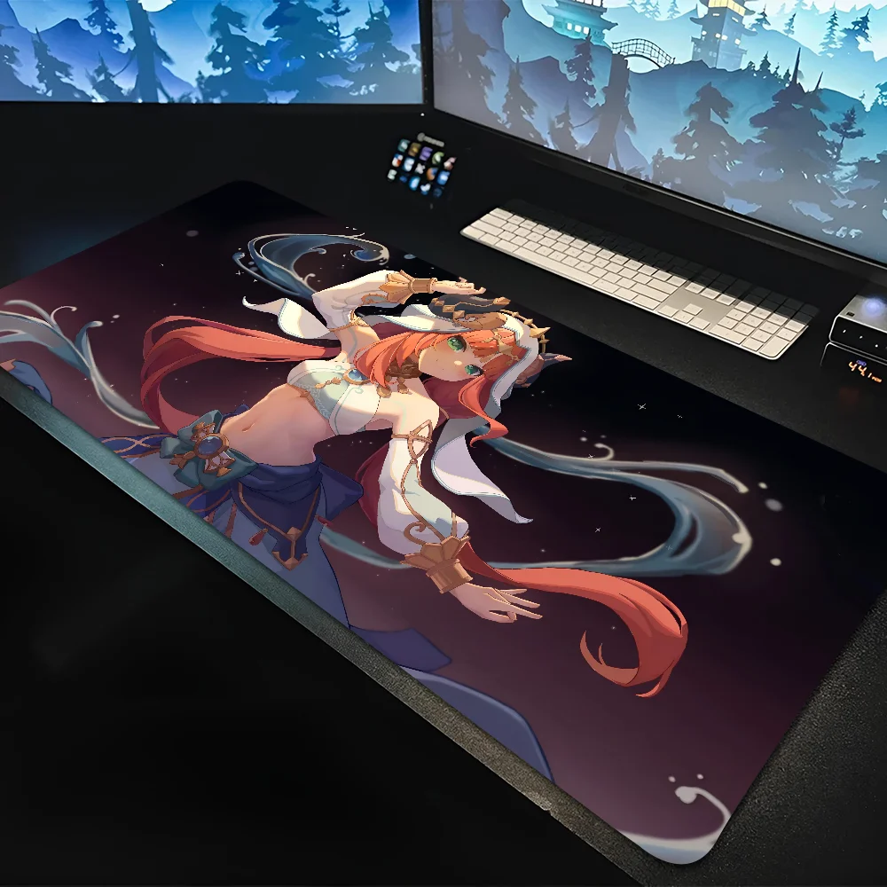 Nilou genshin impacto jogo mousepad grande jogo mouse pad lockedge engrossado teclado de computador mesa tapete