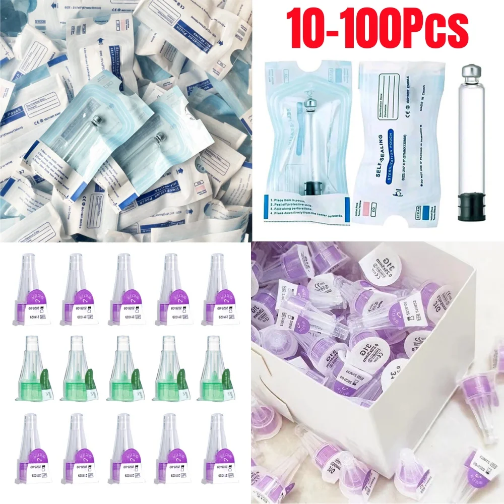 

10-100pcs Tattoo Pen Magic Pen Tip 31/32G 4/6/8mm 3ml Cassette Bottle for Lilly Insulin Injection Pen Medical Cosmetology