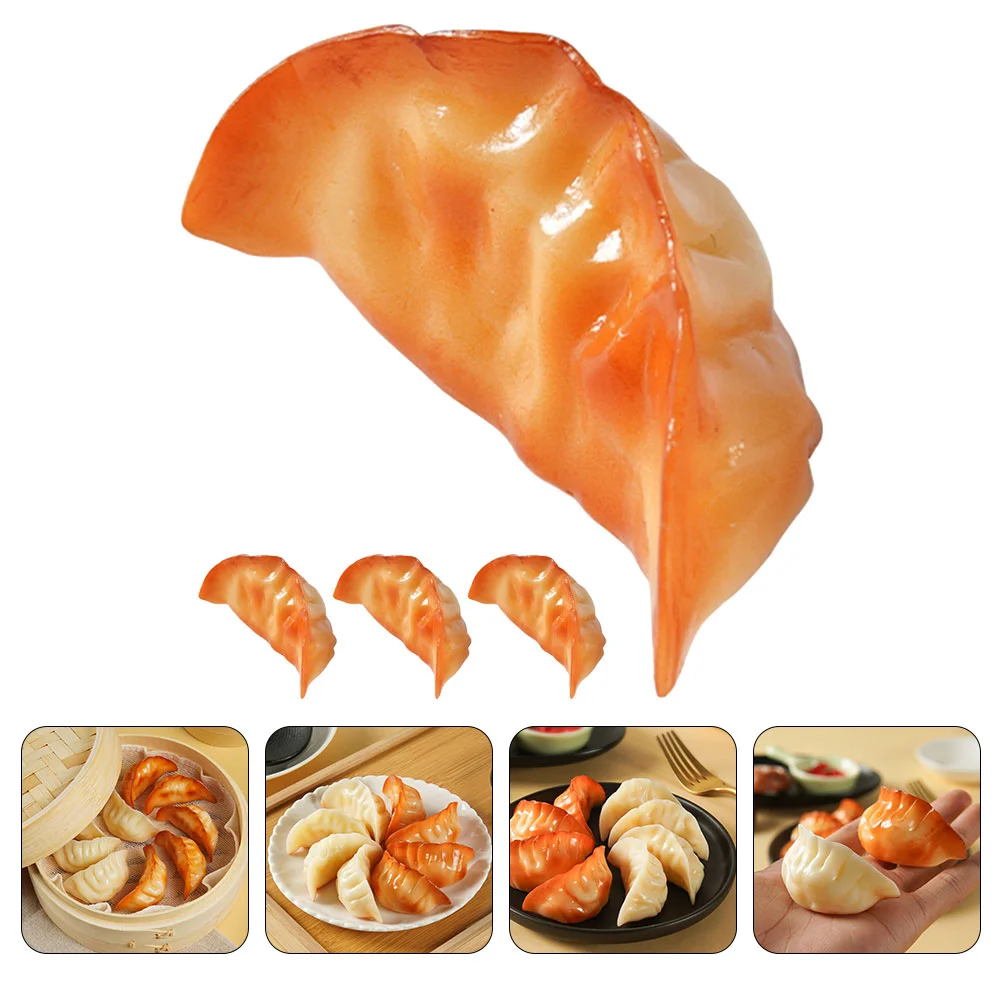 4 Pcs Simulation Dumpling Model Decorative Food Other Simulated Kitchen Ornament Models False Child