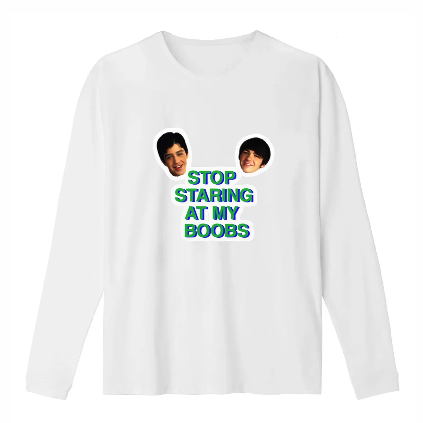 Stop Staring at My Boobs T-Shirt Summer Casual Cotton Tee Oversized Streetwear Tops Vintage Graphic Print Unisex Men Women