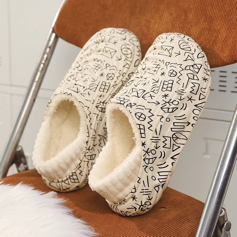Modische Winter-Herren-Baumwollpantoffeln, Outdoor-Warm-Schuhe, Indoor-Hausschuhe für Paare, Wasserdichte Plüsch-Warm-Pantoffeln für Männer – Detail 8