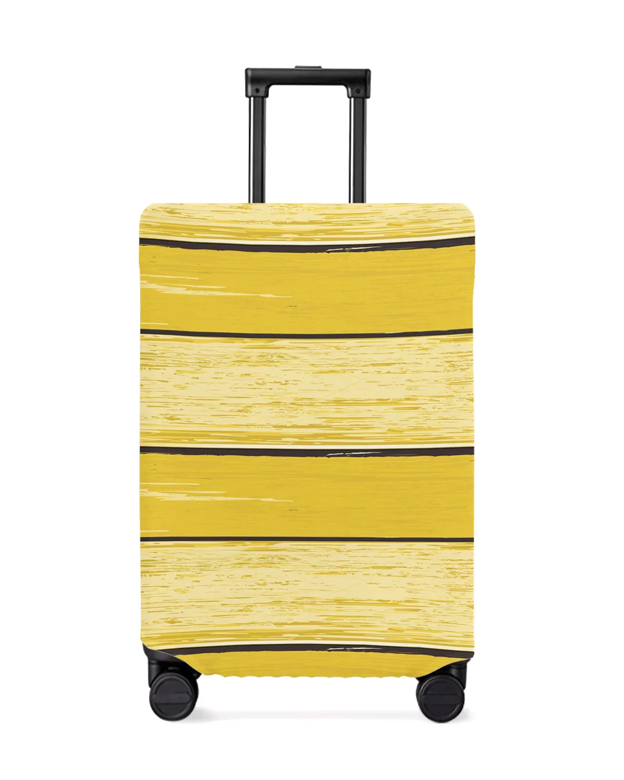 Yellow Retro Wood Grain Rustic Travel Luggage Protective Cover for Travel Accessories Suitcase Elastic Dust Case Protect Sleeve