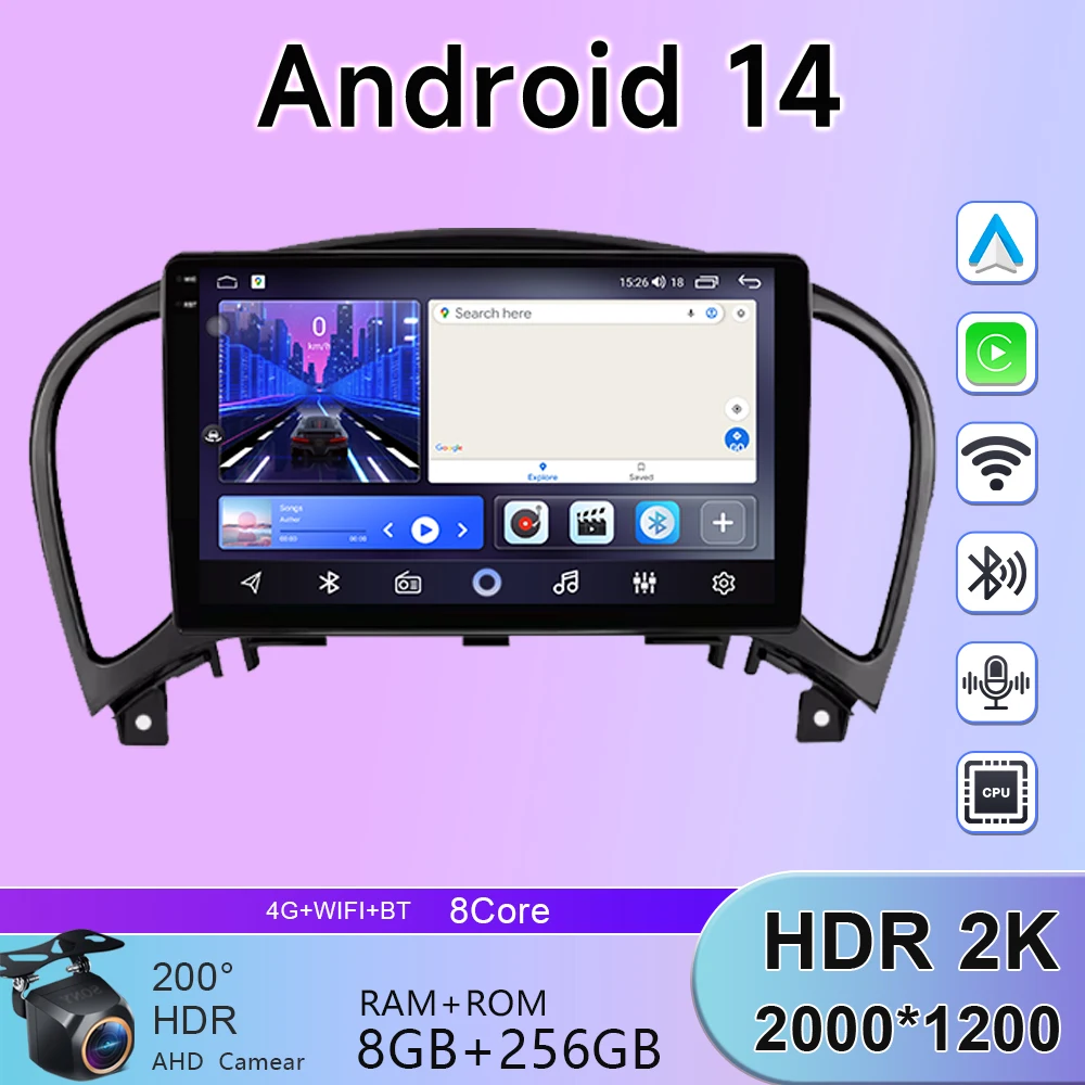 

Car Radio For Nissan Juke YF15 2010 - 2014 Carplay 4G WIFI Multimedia Video Player GPS Autoradio AI Voice 2 Din Android Auto BT