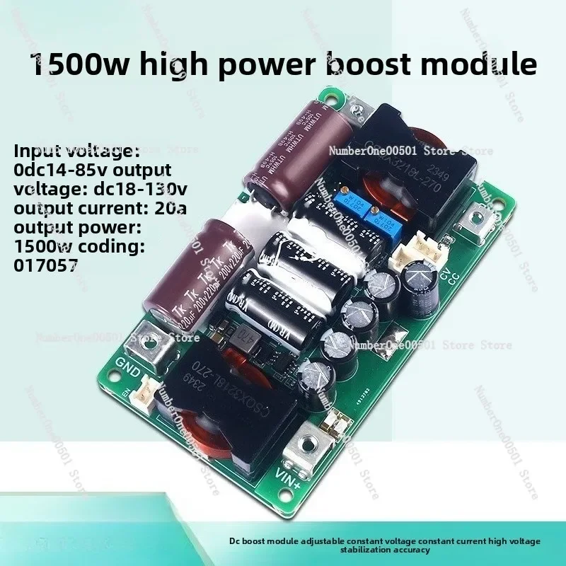 

1500W High Power DC Boost Module Adjustable Constant Voltage Current 14-85V to 24V 48V 130V 20A 35A Converter -095