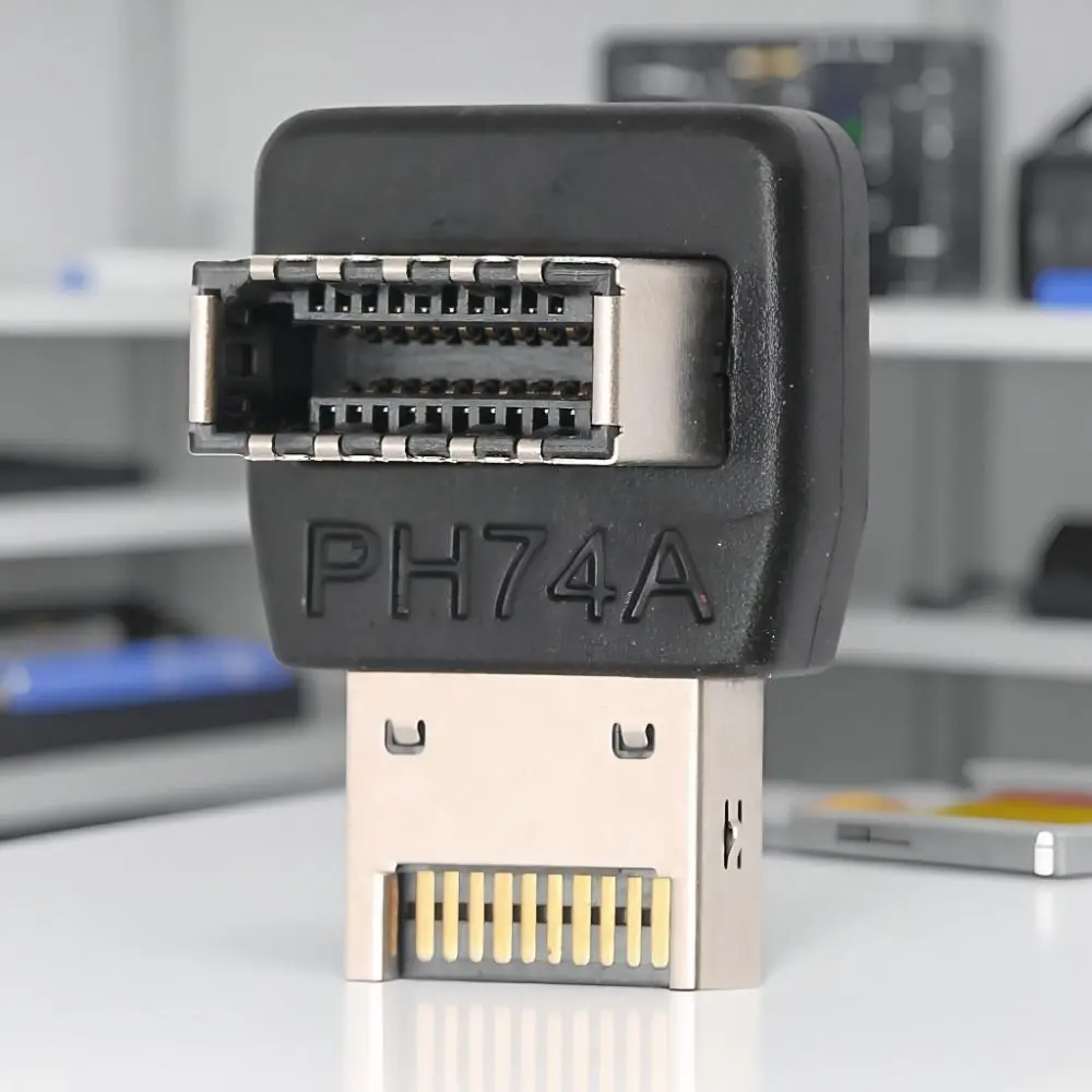 PH74A Right Angle USB Type E Adapter 90 Degree Right Angle Design Right Angle Adapter Plug and Play USB Front Panel Adapter