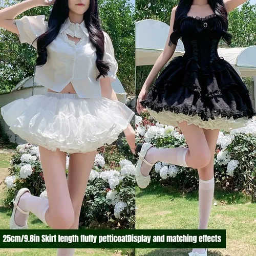 Imagen 2 del producto Enagua de tul hinchada de Lolita, vestido tutú para mujeres y niños, vestido de novia, Cosplay, crinolina deshuesada