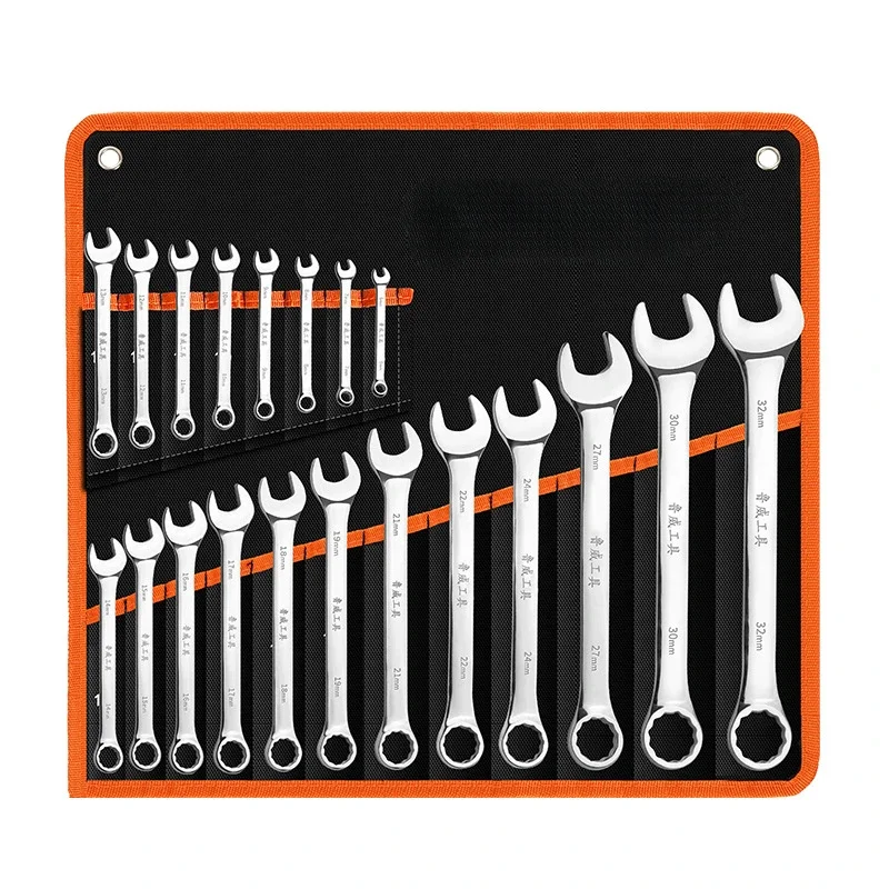 Combination Wrench Set,12-Point Open and Box End Spanners For Garage,Car Repair Tools,With Mirror Finish,Heat-Treated Cr-V Steel