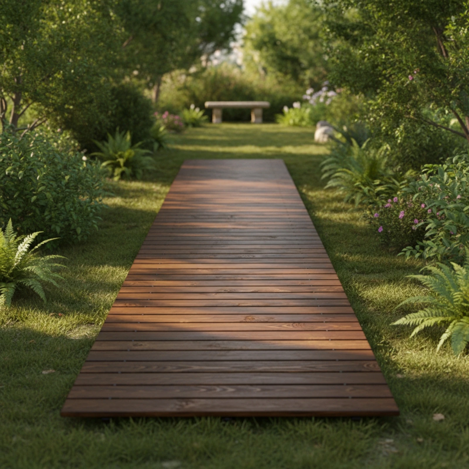 Roll out Garden Walkway Rustic Roll-out Wooden Path Wooden Garden Walkway Weather-Resistant Long-Lasting for Gardeners, Backyard