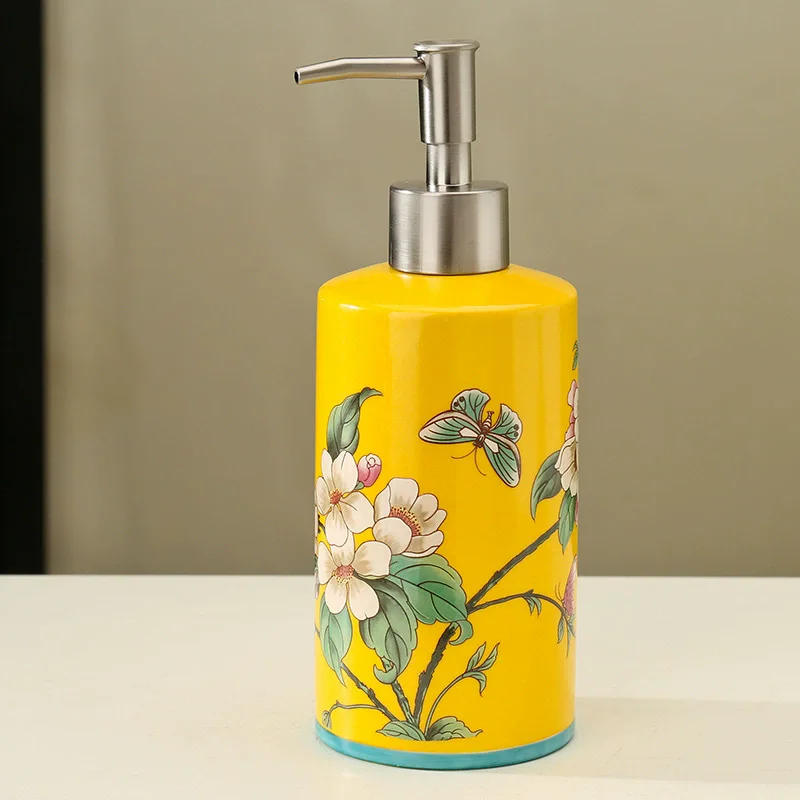 

Liquid Hand Manual Soap Dispenser Bathroom Shapoo Liquid Dispenser Ceramic Hotel Products Bathroom accessories Single 450ml