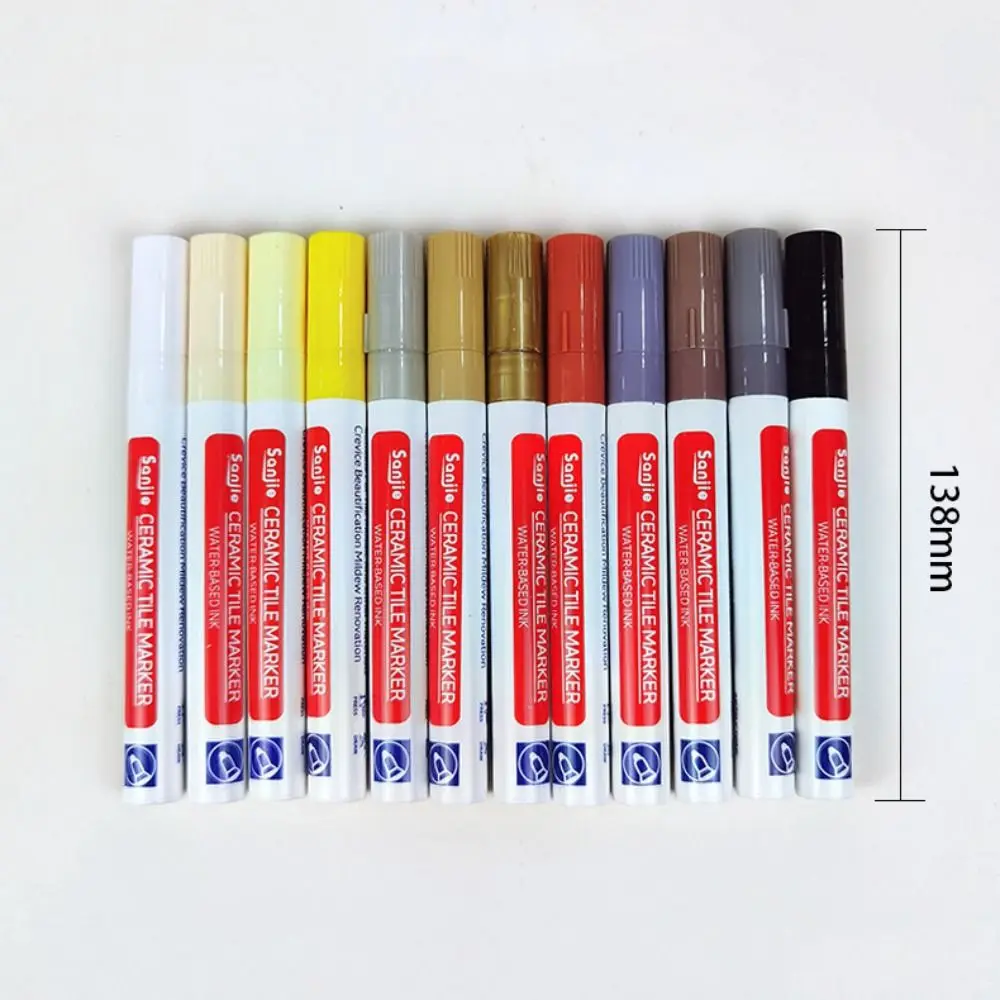 White Tile Marker Grout Pen 10 Color Optional Waterproof Wall Seam Pen Single Head Inkiness Ceramic Tile Beauty Stitching Pen