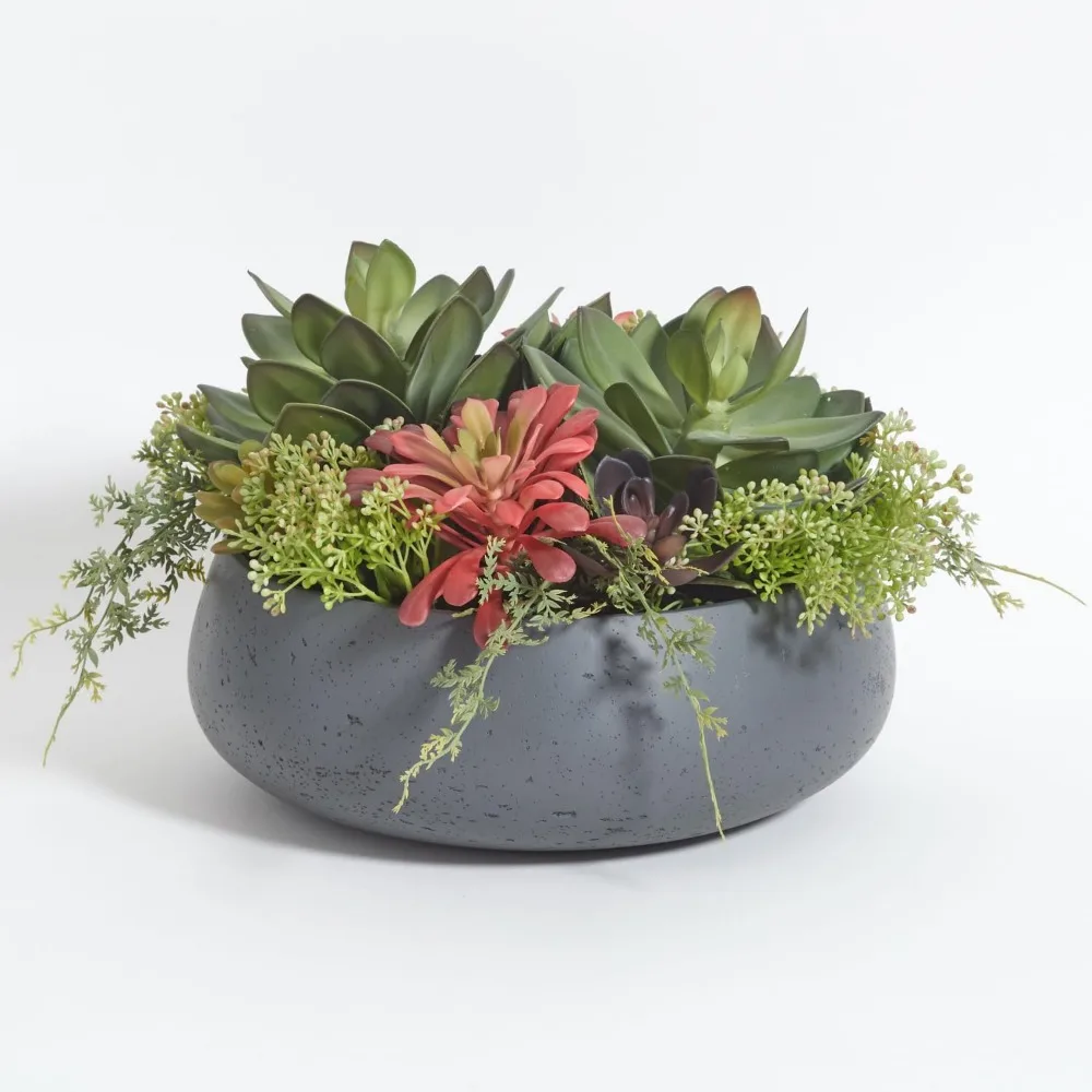 Faux Succulent Arrangement, Premium Artificial Indoor Plant Enhances Interior Design, Display on Any Surface in Your Home