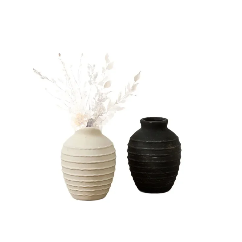 

Medieval ceramic small vase ornament wabi-sabi wind, living room flower arrangement entrance dining table