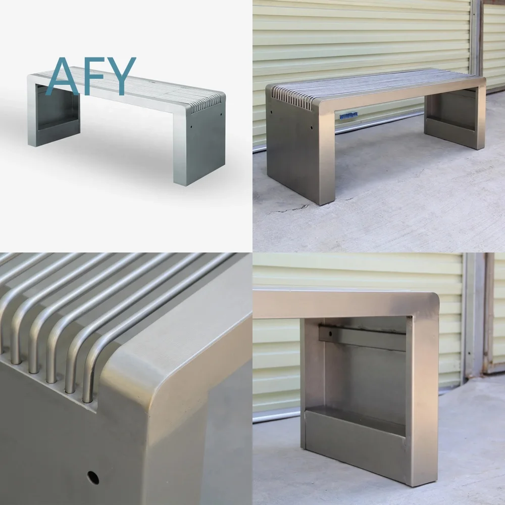 Sublimation Anti-Fingerprint Stainless Steel Patio Bench for Indoor Outdoor Use School Park Shopping Mall Garden Seating