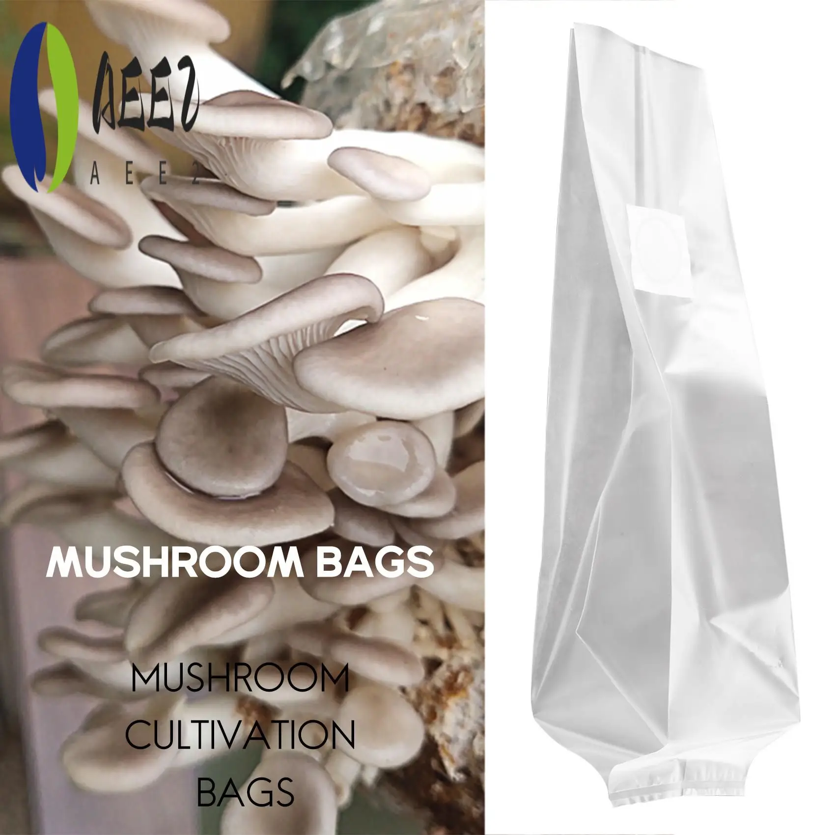 AEE2-20Pcs Mushroom Growing Bag Mushroom Bags Thick 6 Mil Bags 10Inch X 20Inch 0.2 Micrometre Filter Breathable Autoclavable