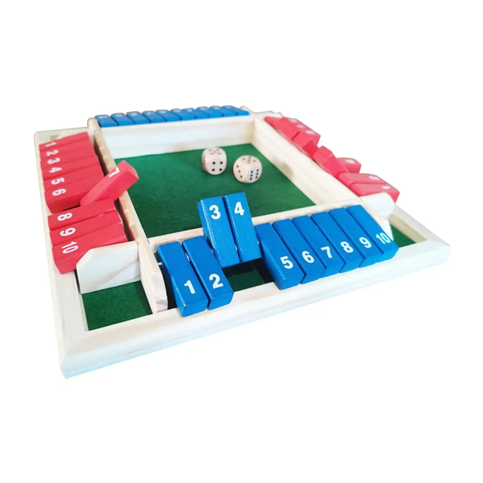 4 Player Shut The Box Game Wooden Board Game for The Home Travel