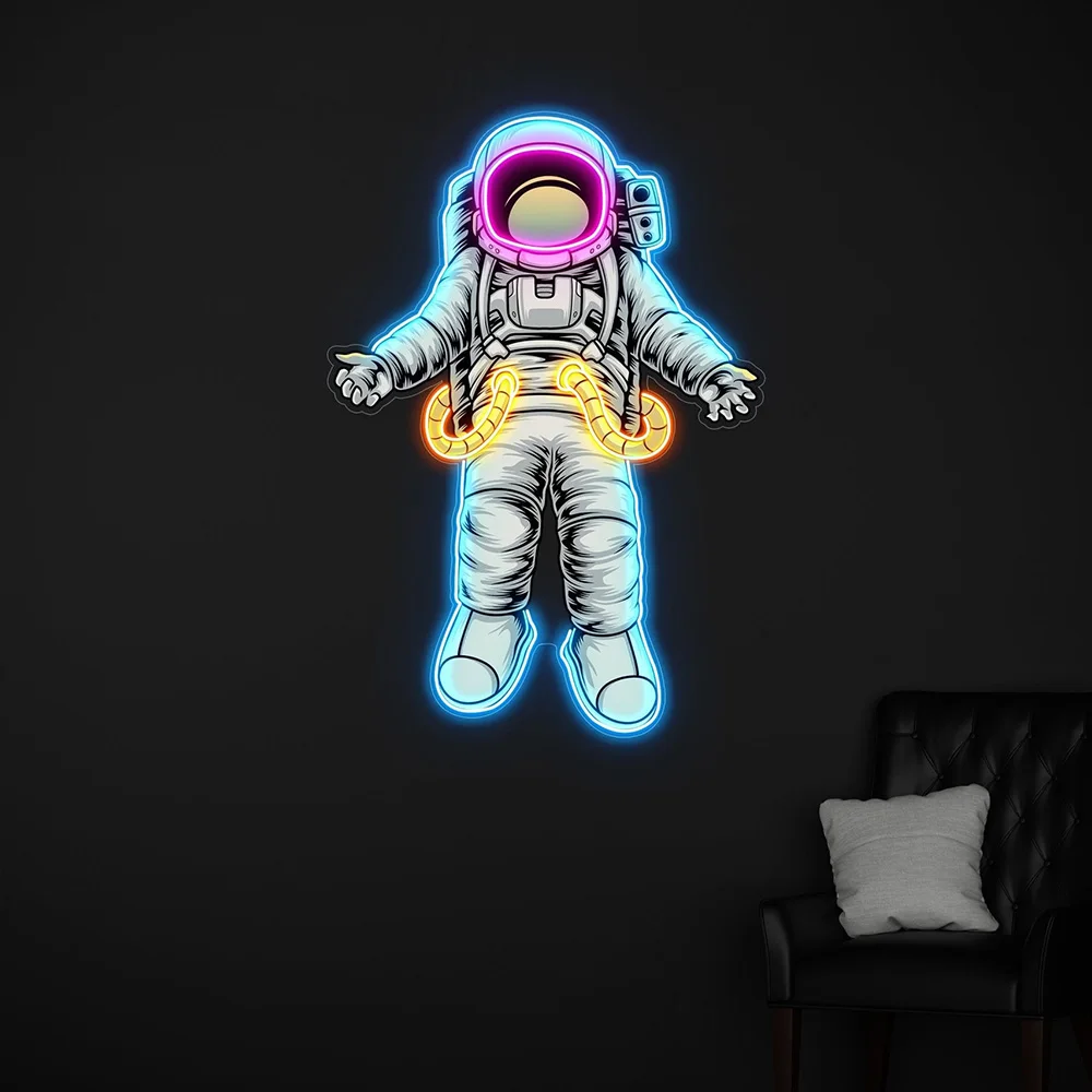 

Astronaut Floating in Space Led Neon Sign Custom Living Room Home Wall Decor Neon Light Lamp for Business Office Room Decoration