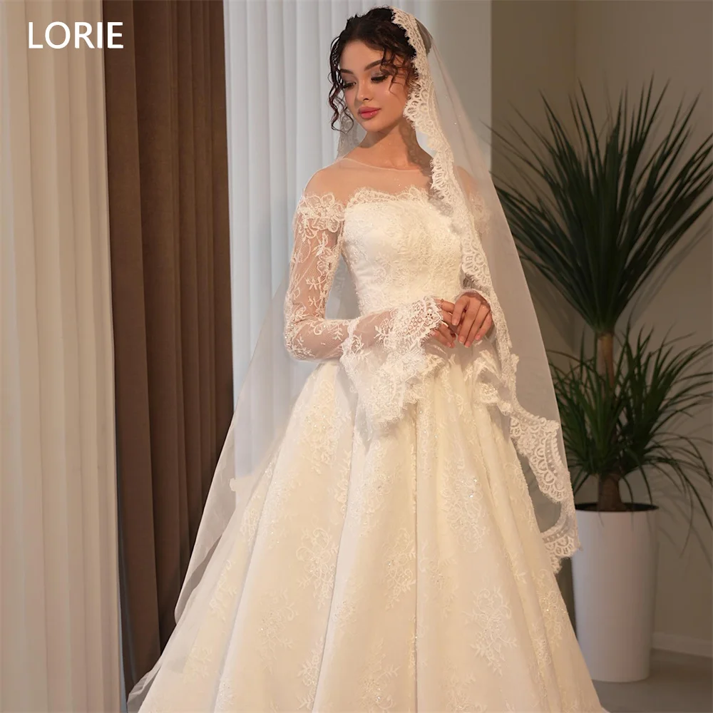 LORIE Classic Lace A-Line Wedding Dress Full Sleeve Women's Wedding Dresses O Neck Floor-Length Bridal Gown 2027 Customized