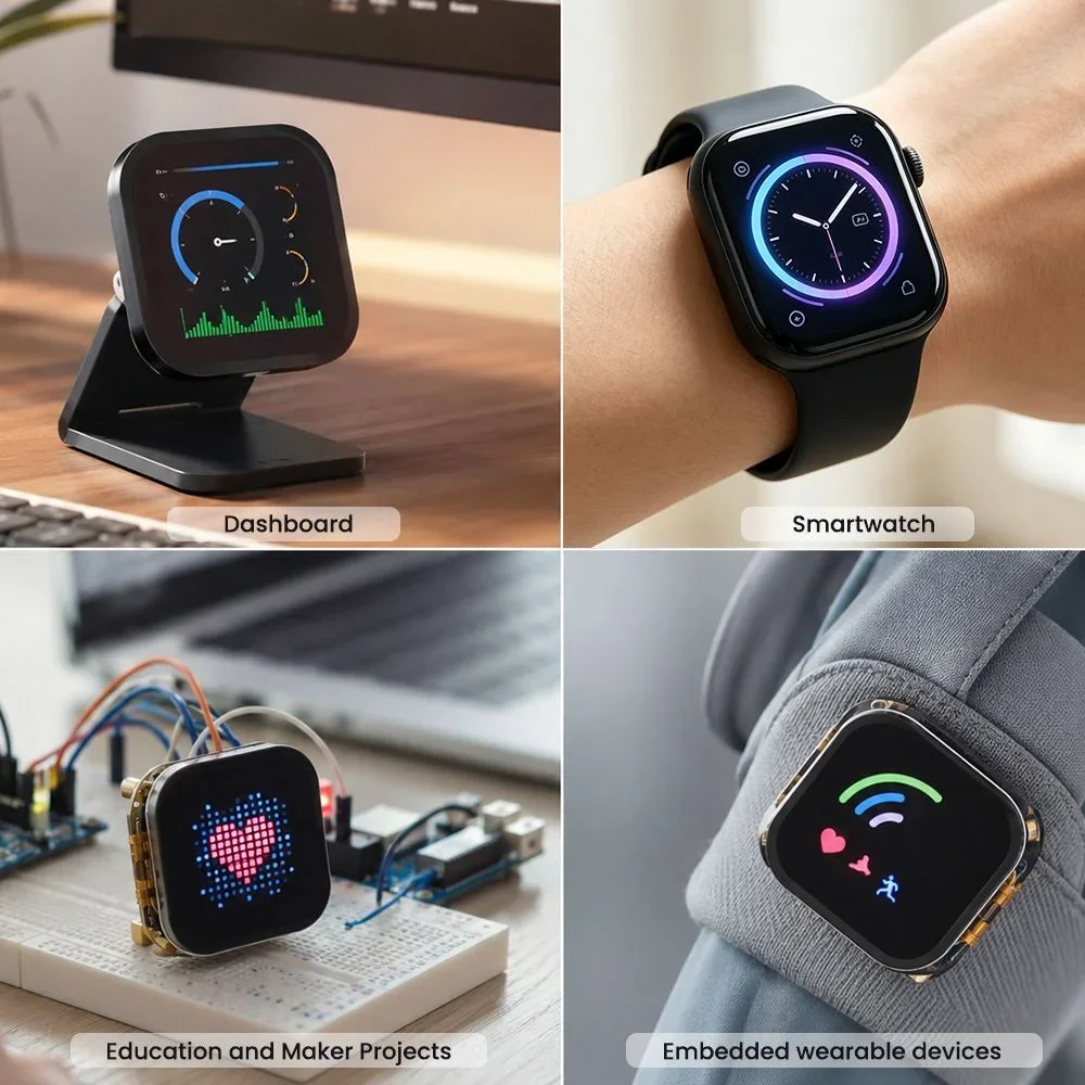 CrowPanel ESP32 2.01inch Watch Display 240*296 IPS HMI Touch Screen for wearable device prototypes smart home