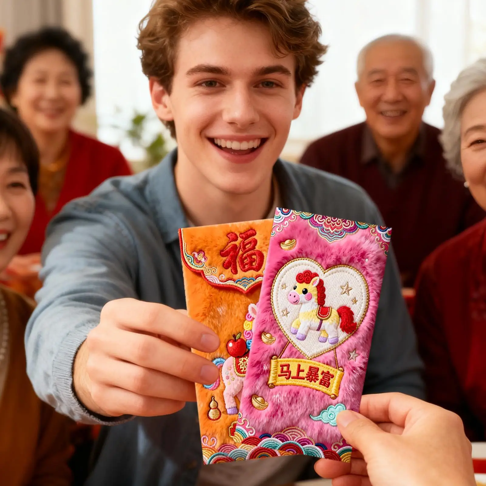 Sobres rojos de Año Nuevo Chino, 6 piezas, 2026, sobres chinos de buena suerte para dinero rojo, Hong Bao para Festival de Primavera, boda Tet