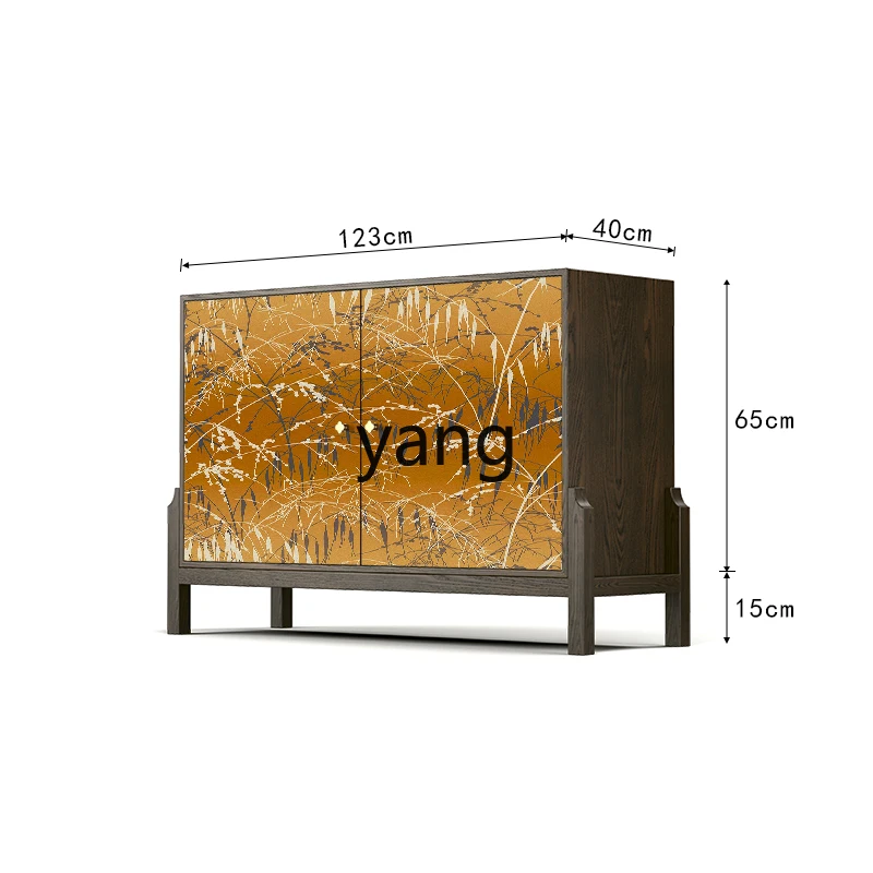 

LH solid wood storage dining side cabinet integrated against the wall living room sofa bedroom tall cabinet