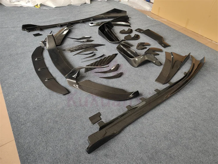 EB نمط ألياف الكربون الجبهة الشفاه الجانب تنورة الناشر الخلفي حافة الخلفي سبويلر المصد الأمامي ل 2014-2019 BMW I8 طقم الجسم #2