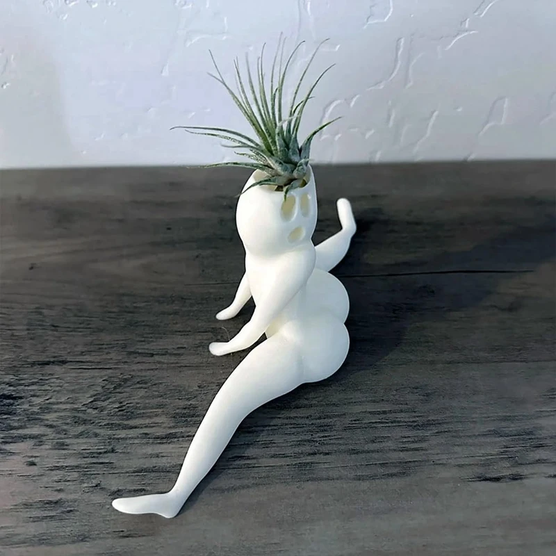 2PCS Funny Big Booty Ghost Planter Prank Gift Decor Planter Big Booty Ghost Flowerpot Air Fern Display Stand