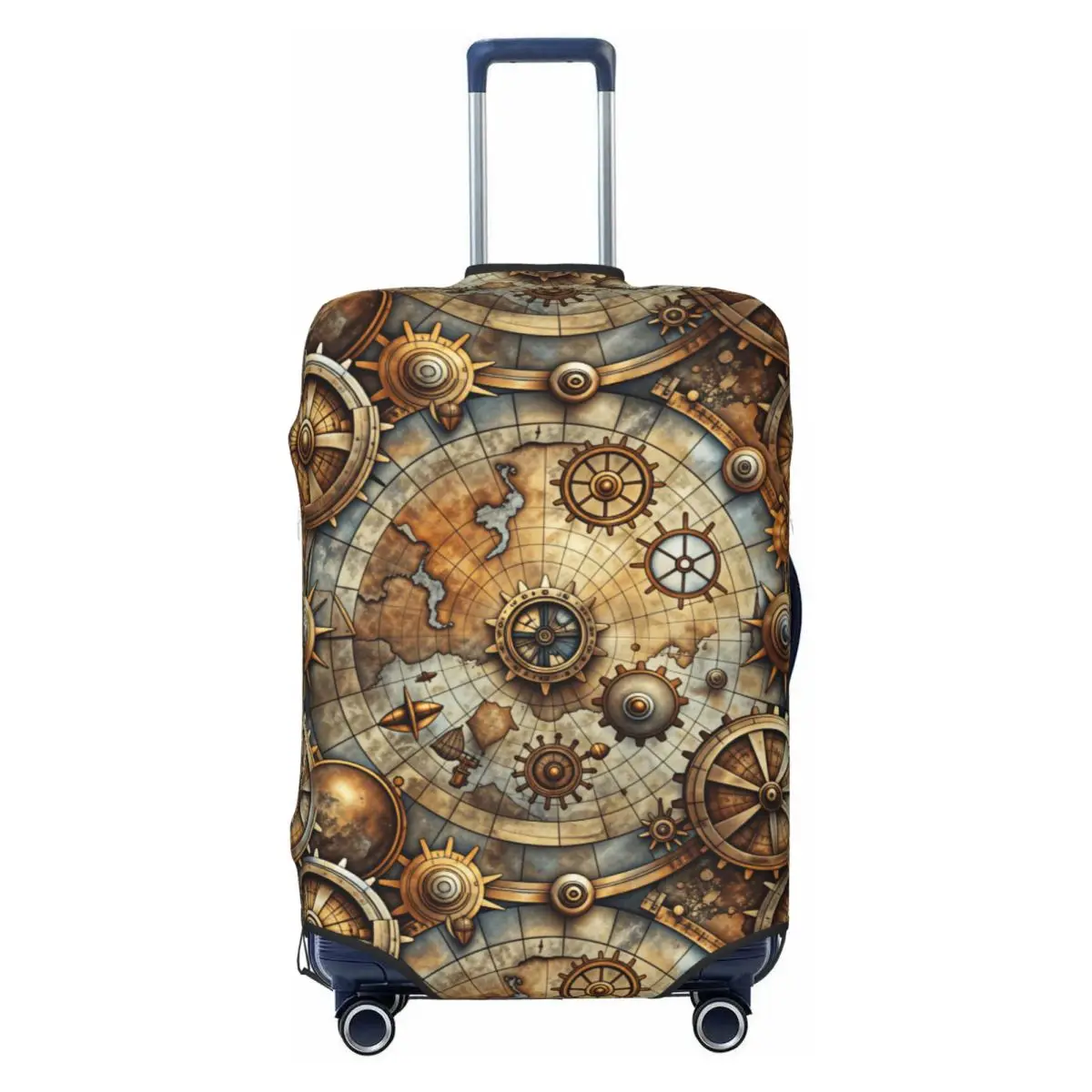 Custom Steampunk Old Maps Pattern Luggage Cover Funny Suitcase Protector Covers Suit For 18-32 inch