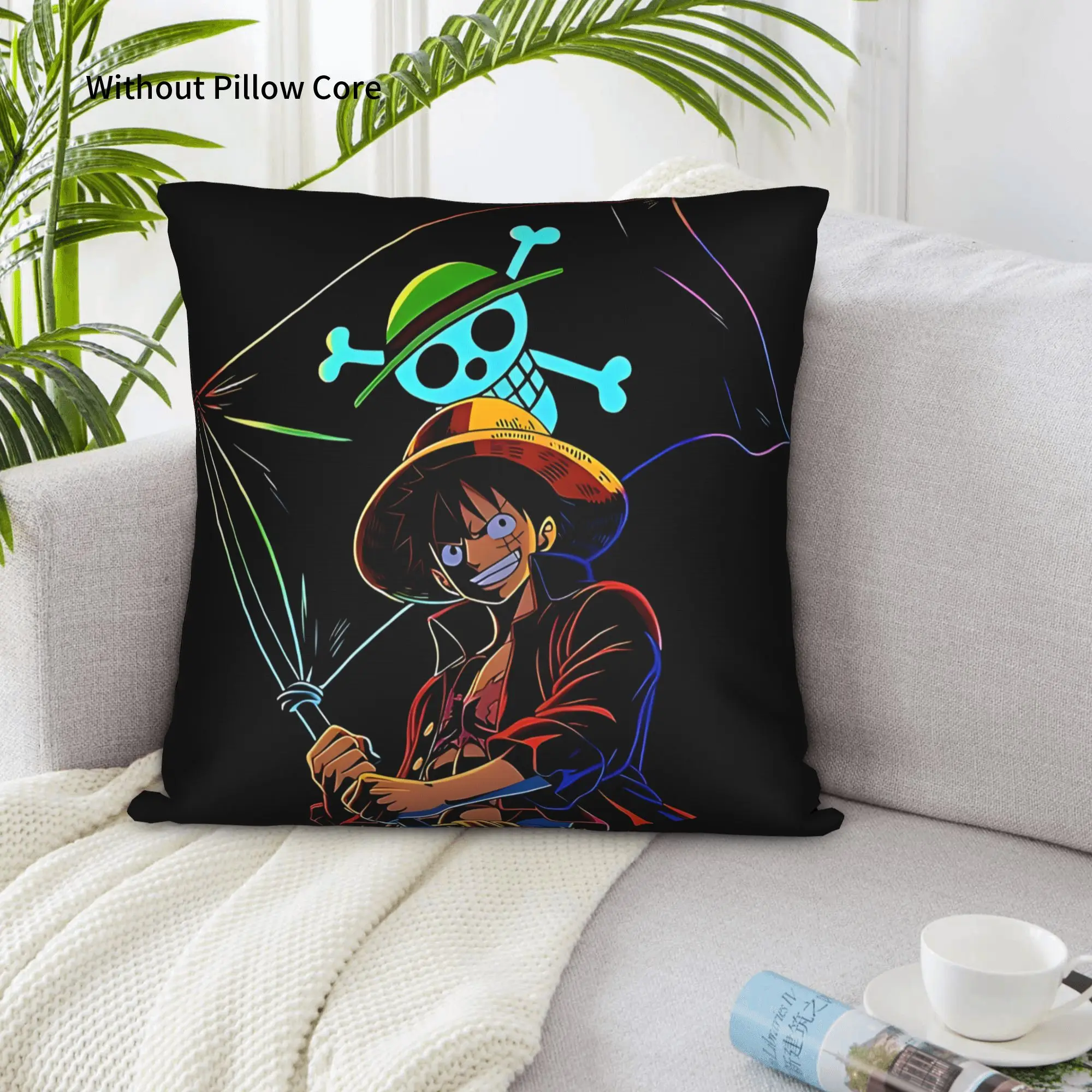 1PC One Pieces Luffy Pillow Case Double-Sided Printing  Sofa Cushion Bedroom Bedside Pillow
