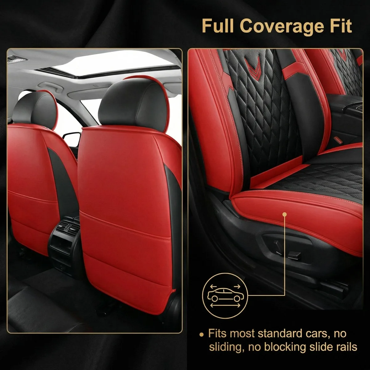 Black Red Car Seat Covers for Ford Focus 2 MK1 MK3 Mondeo MK4 Fiesta MK7 Fusion Kuga Ranger Universal Auto Interior Accessories - view 2