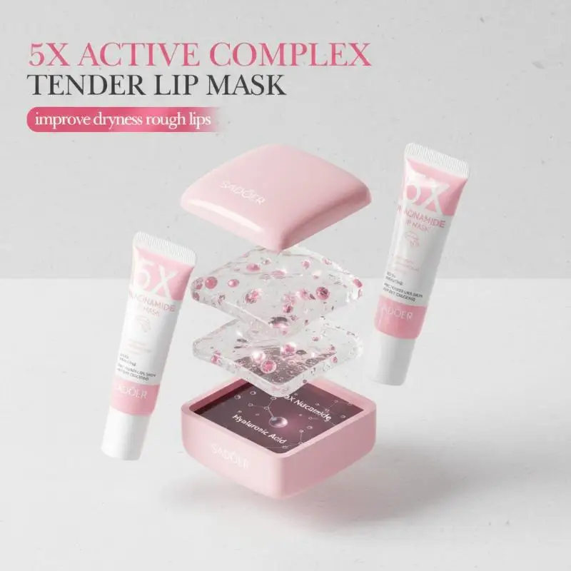 

SADOER 5X Niacinamide Plumping Lip Mask – Интенсивное увлажнение и защита от сухости для мягких, розовых губ | Уход за потрескавшимися губами на ночь