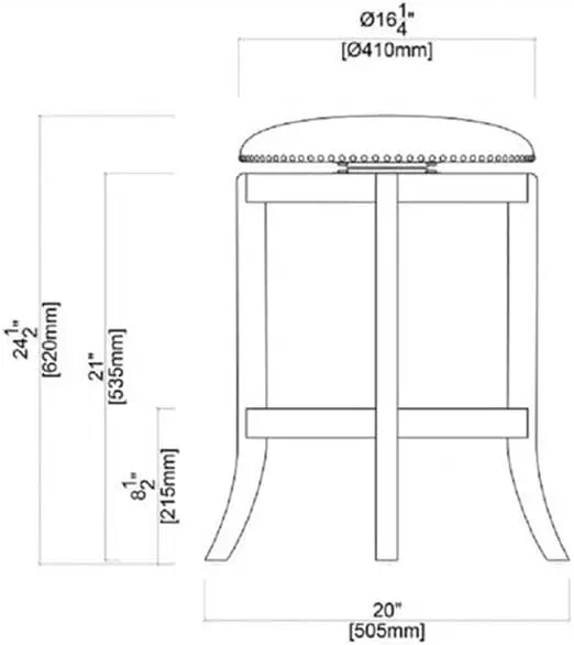 24-Inch Counter Height Swivel Stool in Cappuccino Faux Leather, Durable Rubberwood Frame